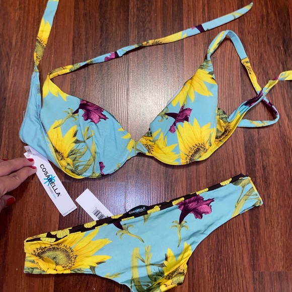 Cosabella Yellow Floral Bikini Bottom - Picture 1 of 2